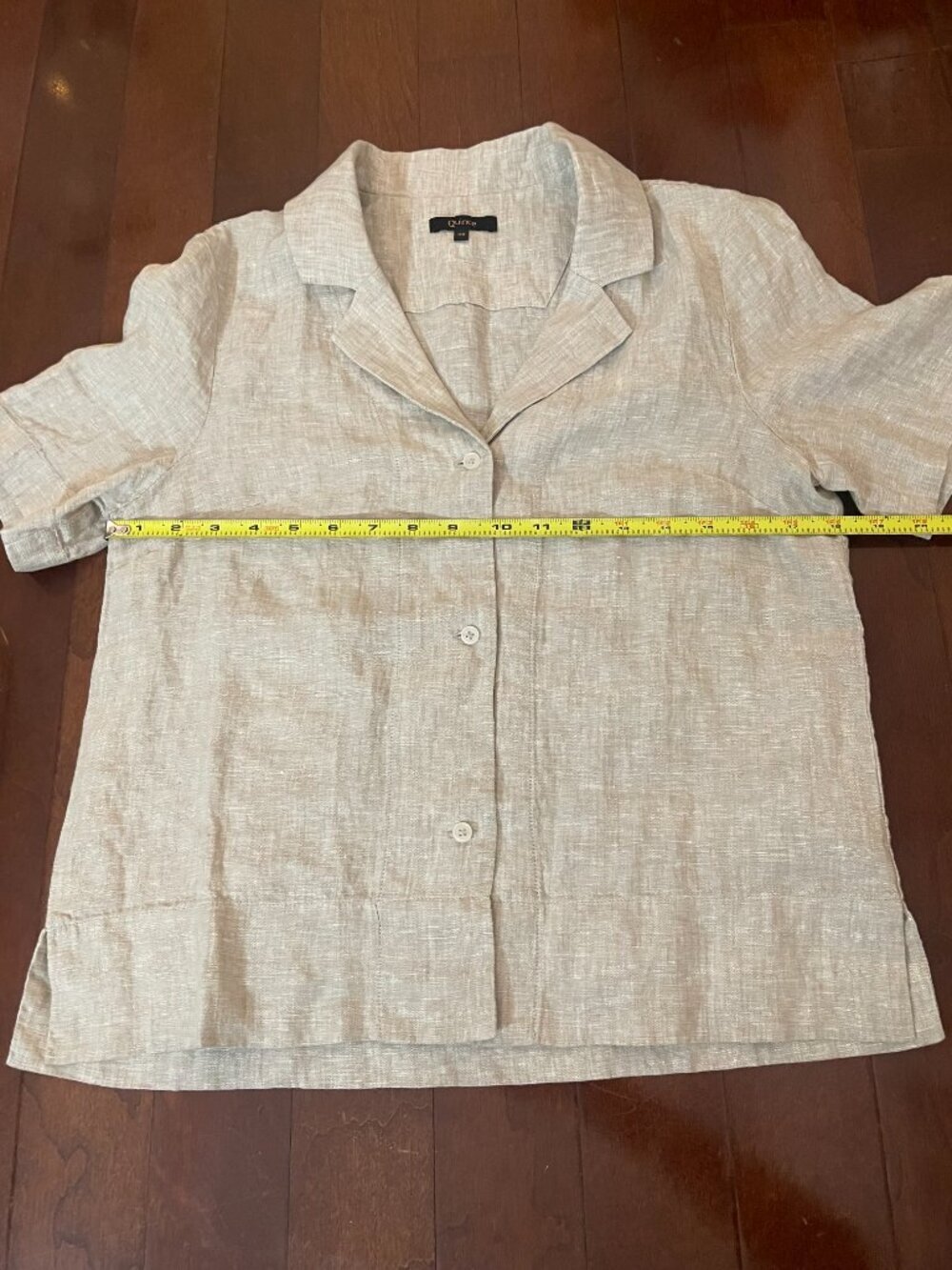 Quince 100% Linen Short Sleeve Button Shirt XS Neutral - Picture 2 of 7
